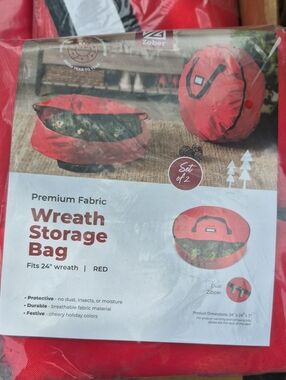 Red Wreath Storage Bag - Set of 2